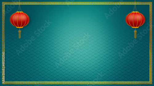Canvas Print Happy chinese new year for Party and Celebrations With Space for Message Isolated in Red Background