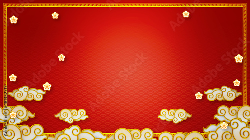 Photography Happy chinese new year for Party and Celebrations With Space for Message Isolated in Red Background