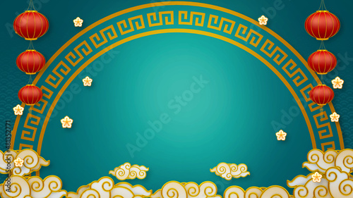 Photography Happy chinese new year for Party and Celebrations With Space for Message Isolated in Red Background