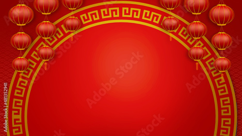 Photography Happy chinese new year for Party and Celebrations With Space for Message Isolated in Red Background