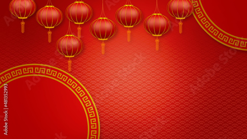 Photography Happy chinese new year for Party and Celebrations With Space for Message Isolated in Red Background