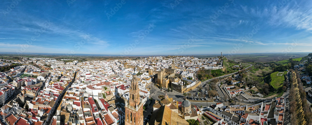 Drone view at the town of Carmona on Andalucia, Spain