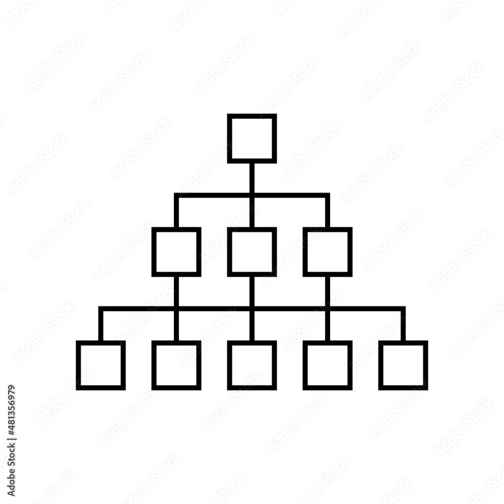 Simple hierarchy line icon Simple hierarchy line icon