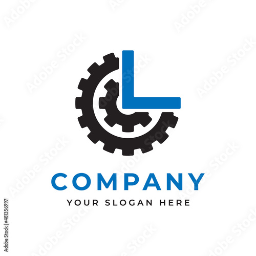 letter L gear logo design