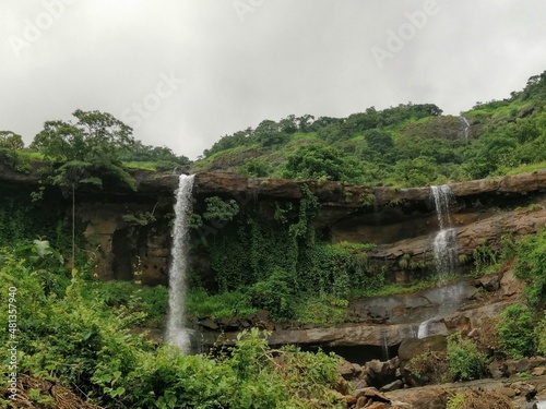 waterfall in the jungle of karjat photo