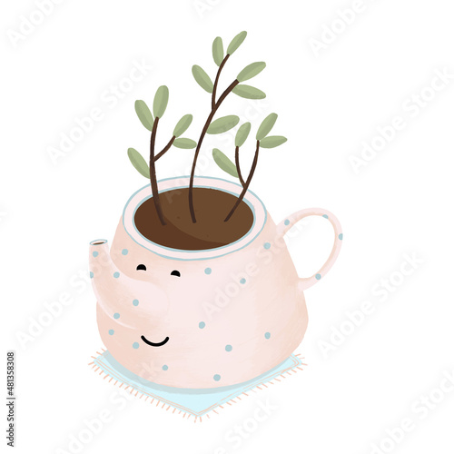 House Potted Plants Urban Jungle Vector isolated illustration
