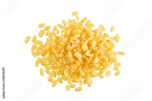 Scattered Mung Dal Namkeen Isolated on White Background with Clipping Path