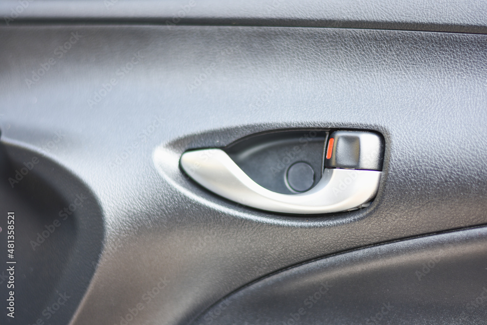 Close up of pickup car door handle
