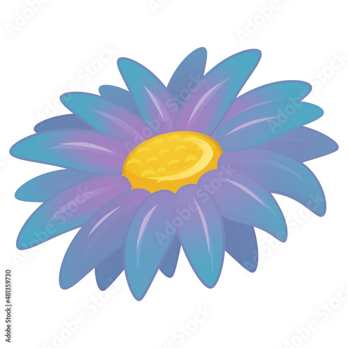 Cartoon scene with isolated plant flower illustration