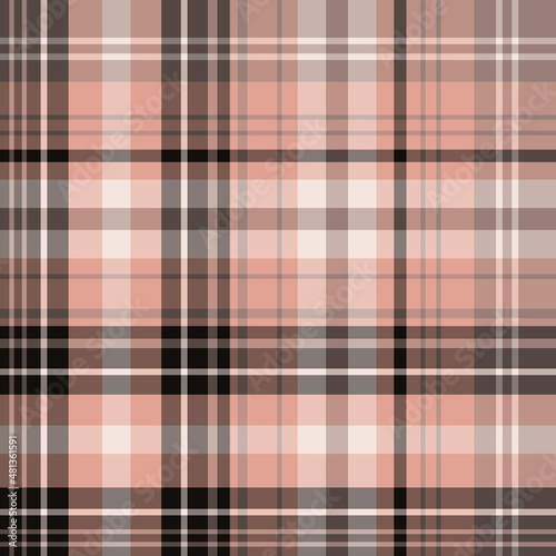 Seamless pattern in cozy black and pink colors for plaid, fabric, textile, clothes, tablecloth and other things. Vector image.