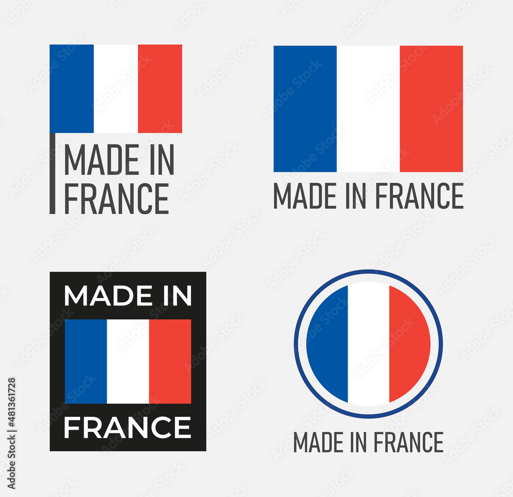 made in France icon set, French product labels made in France icon set, French product labels