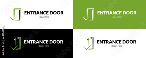 Abstract entrance door logo set
