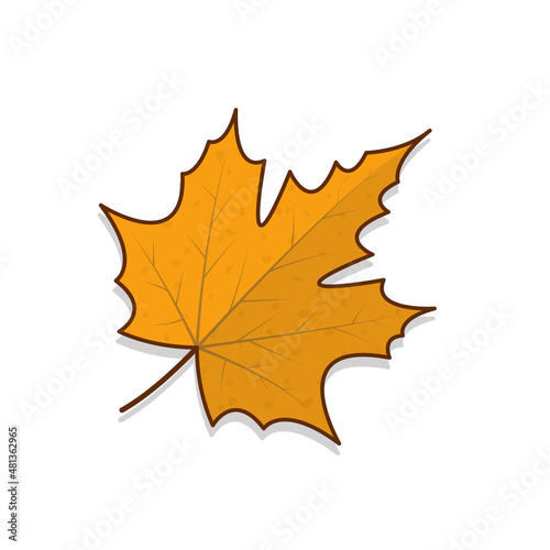 Autumn Leaves Vector Icon Illustration. Autumn Leaves Or Fall Foliage Flat Icon