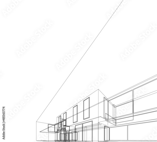 sketch of building