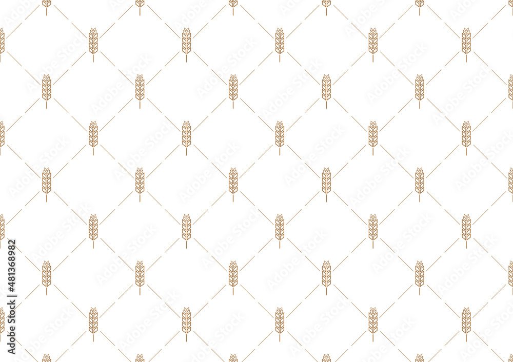 Fototapeta premium Wheat pattern wallpaper. oat symbol. free space for text. rice sign. Rice pattern wallpaper.