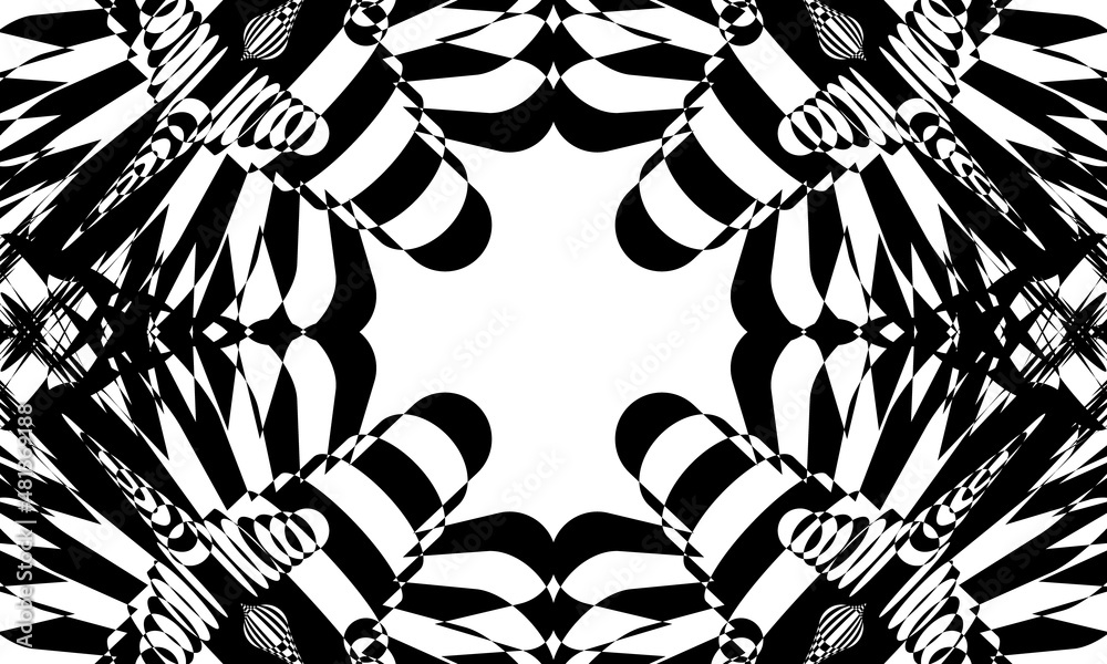 mystical and mysterious patterns in the style of op-art Black on white ...