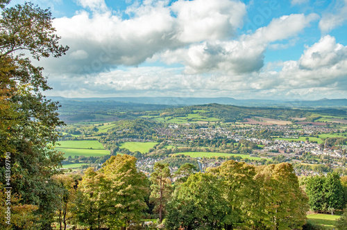 Autumn landscape looking over into Monmouthshire  Wales  UK.