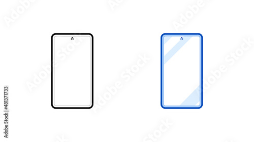 Modern phone icon set. Linear and colored icon from Modern simple screen collection. ready as a template. Download simple linear smart touchpad vector. white background.