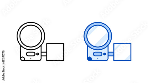 Modern video recorder icon set. Modern simple screen video recording. Linear icon ready template. Download simple linear smart device touch screen vector. white background.