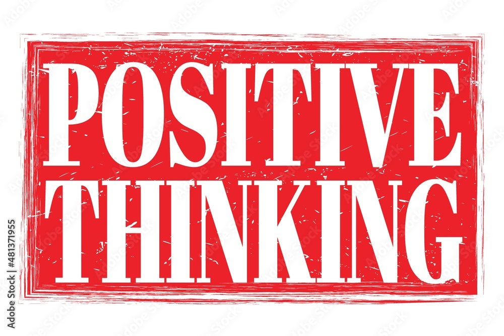 POSITIVE THINKING, words on red grungy stamp sign POSITIVE THINKING, words on red grungy stamp sign