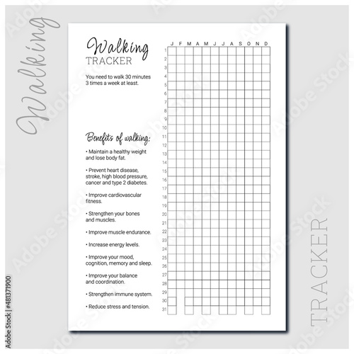 Walking tracker from a collection of simple design planners and trackers to every day use, home essentials and wellness essentials. 

For exclusive designs: www.renatapaulo.com