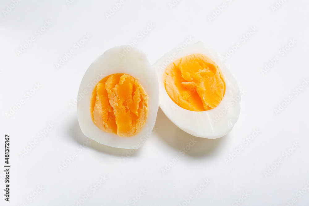 Boiled egg on a white background Boiled egg on a white background