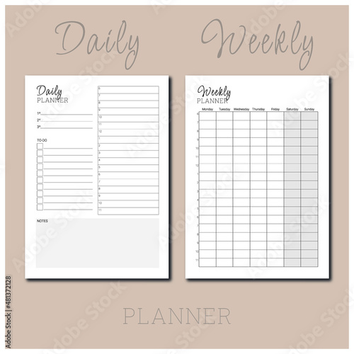 Daily and Weekly planner from a collection of simple design planners and trackers to every day use, home essentials and wellness essentials. 

For exclusive designs: www.renatapaulo.com