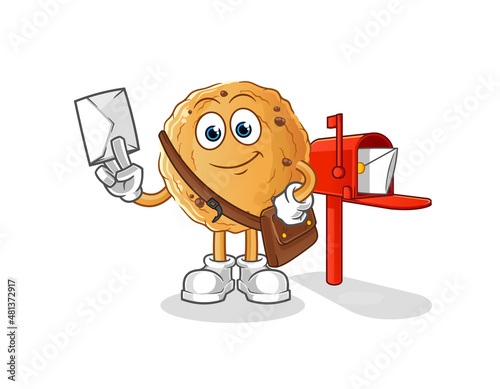 cookie postman vector. cartoon character