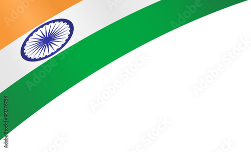 Corner waving India flag  isolated  on png or transparent background,Symbol of India,template for banner,card,advertising ,promote,and business matching country poster, vector illustration