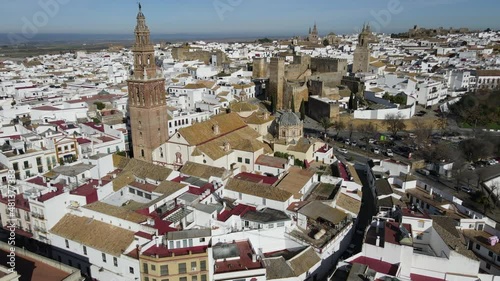 Drone view at the town of Carmona on Andalucia in Spain photo