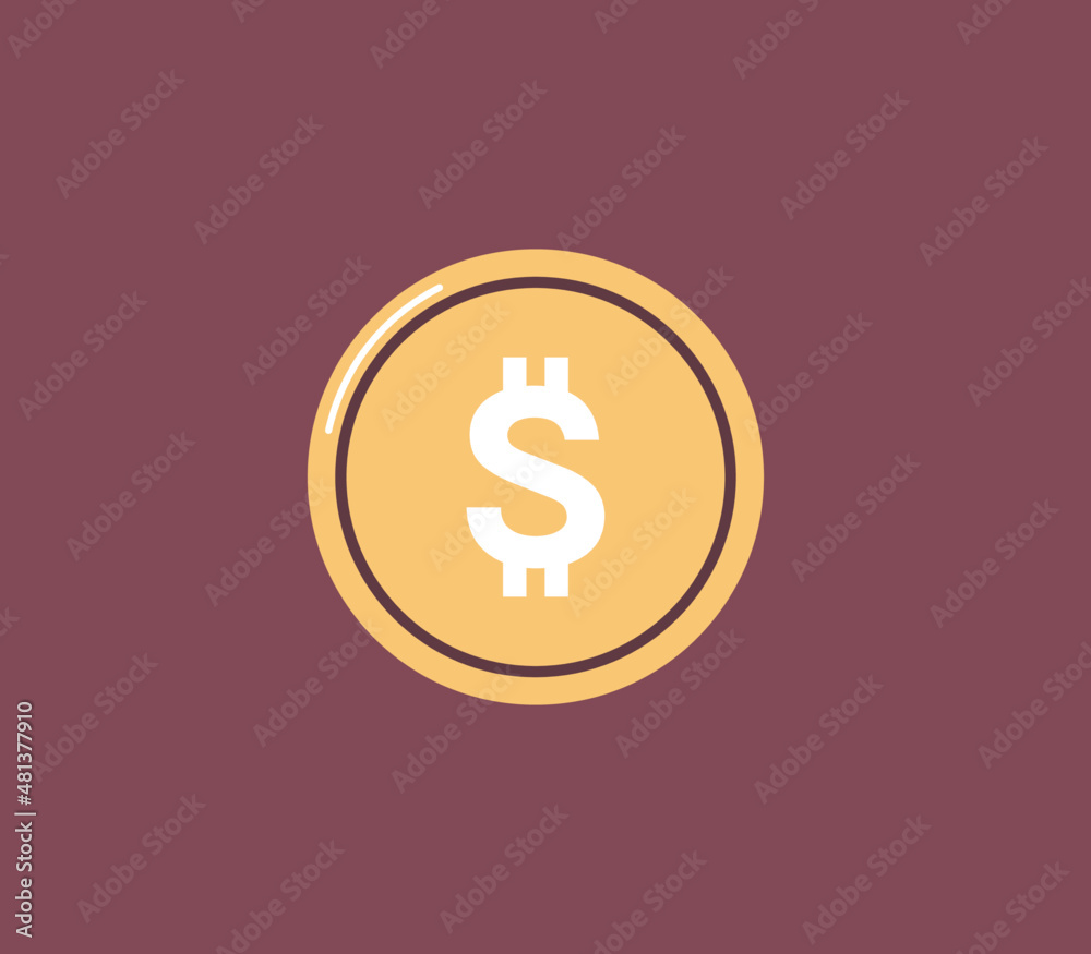 Dollar and coin flat vector illustration.
Dollar and coin flat vector illustration.