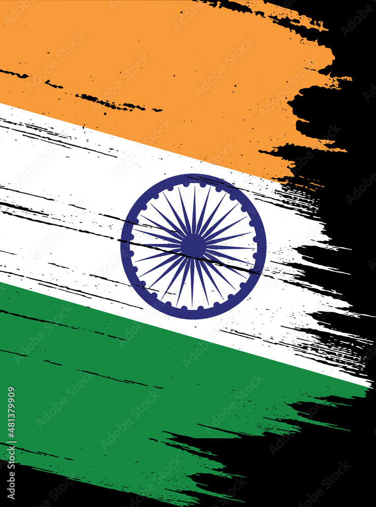 India Flag With Brush Paint Textured Isolated On Png Or Transparent Background Symbol Of India