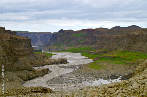 The Power and magic of powerful Iceland Dettifoss Waterfall Cascade