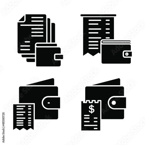 
Receipt vector icon set. financial report illustration sign collection. invoice symbol. claim check logo. photo