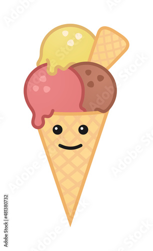 Cute happy icecream vector 