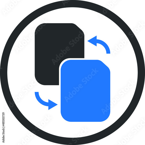  Transfer and migrate icon blue