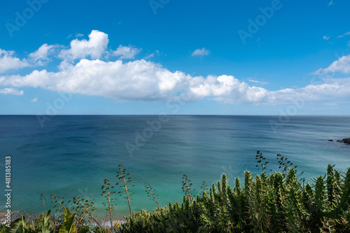 Coastal landscape with Atlantic Ocean near Burgau in the Algarve