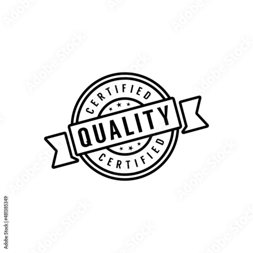 Certified quality business label stamp logo design template