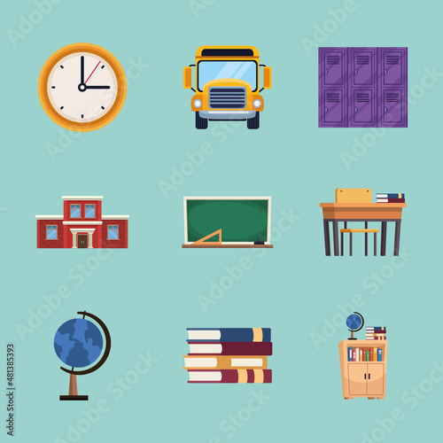 nine back to school icons