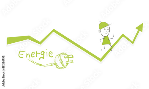Abbildung Energie Skizze Pfeil Figur Kabel Stecker 