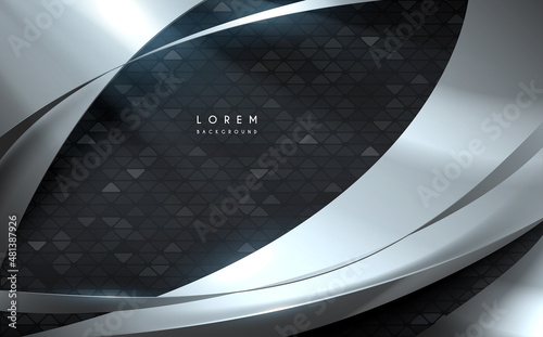 Abstract metal shapes background with light effect