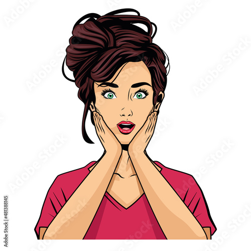 beautiful woman pop art