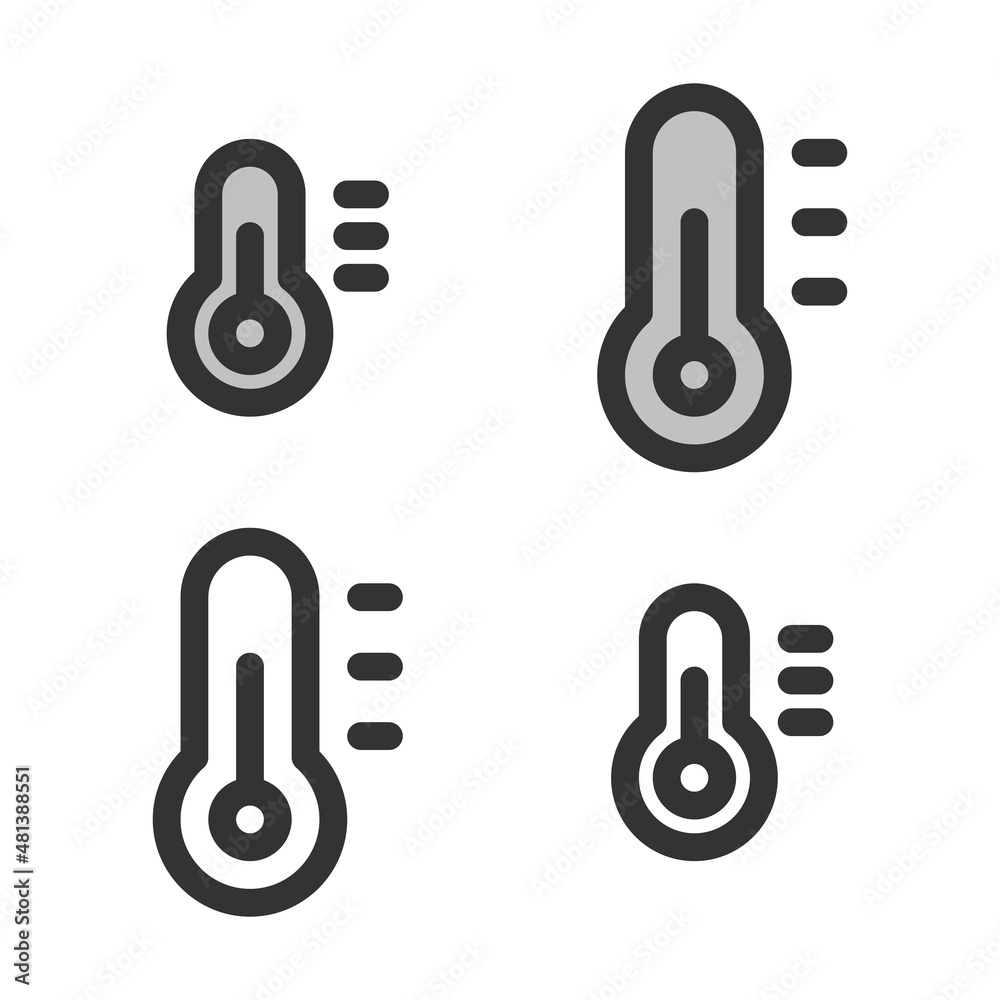 Pixel-perfect linear icon of thermometer with middle temperature built on two base grids of 32 x 32 and 24 x 24 pixels for easy scaling. The initial line weight is 2 pixels. Editable strokes Pixel-perfect linear icon of thermometer with middle temperature built on two base grids of 32 x 32 and 24 x 24 pixels for easy scaling. The initial line weight is 2 pixels. Editable strokes