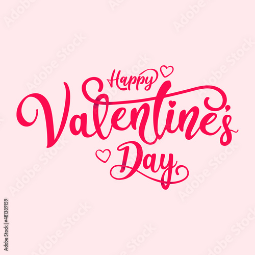 Valentines Day calligraphy concept. Happy valentines day banner on white background.