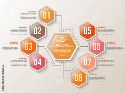 Abstract 3D Paper Infographics. Business template .Vector illustration