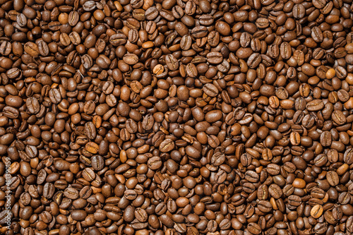 Background from fresh roasted aromatic coffee beans.