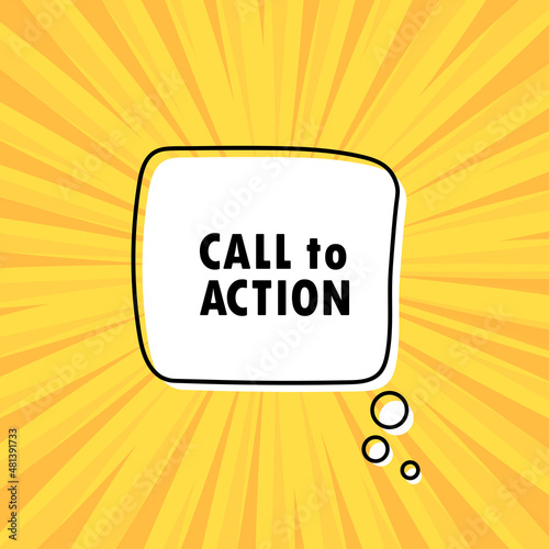 Banner with Call to action text. Business concept. Vector EPS 10. Isolated on white background