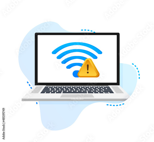 No internet connection found on smartphone. Lost Wireless Connection. No wifi. Vector stock illustration.