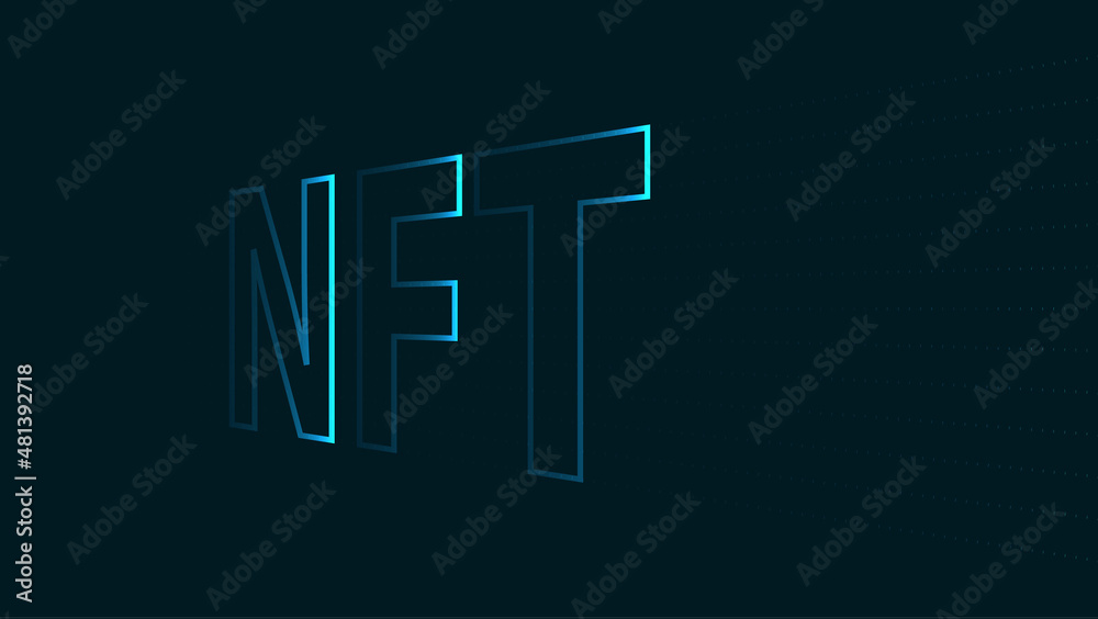 NFT line ar illustration of vector file. non fungible token art. NFT line ar illustration of vector file. non fungible token art.