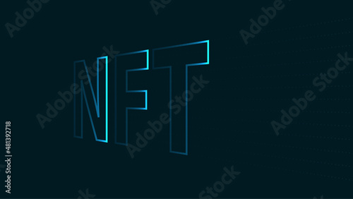 NFT line ar illustration of vector file. non fungible token art.